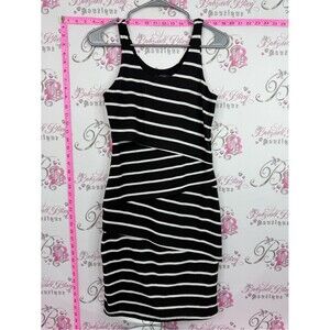 RW&CO. Dress Black and White Striped Tank Dress